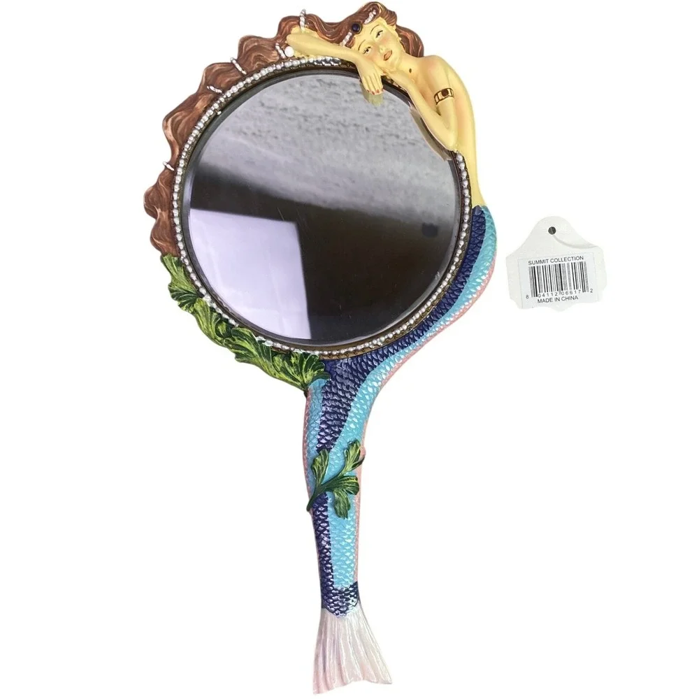 Mermaid Hand Mirror Fairycore‎ Vanity Prop Cosplay Decorative Collectible